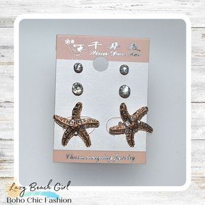 Beautiful Beach Starfish Earring Set